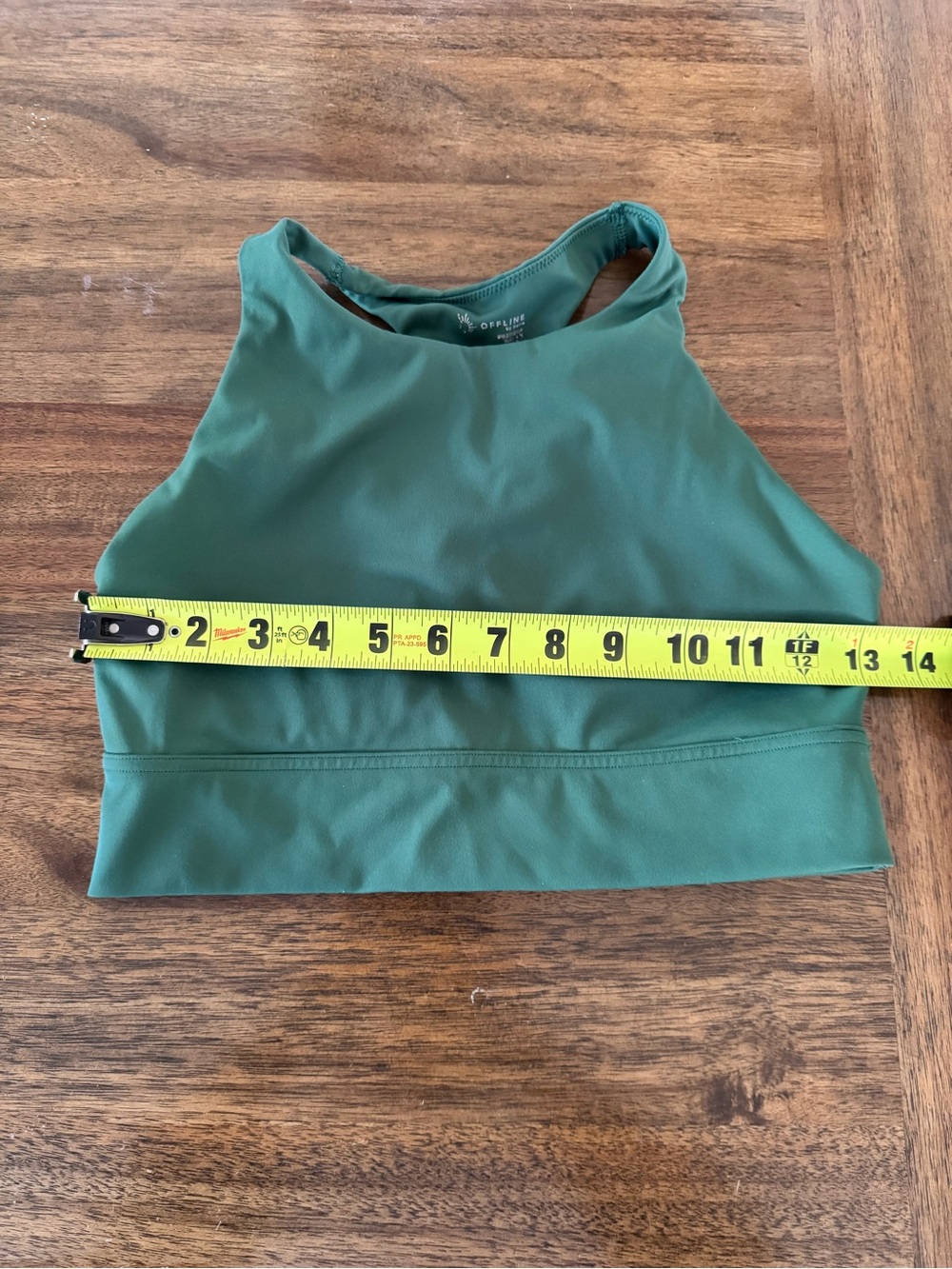 OFFLINE by Aerie Cropped Active Top in Forest Green & high waisted leggings set - Picture 5 of 12